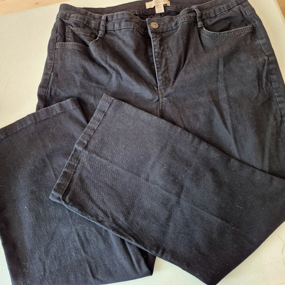 Womens Wide Leg Jeans Black Plus Size 20W